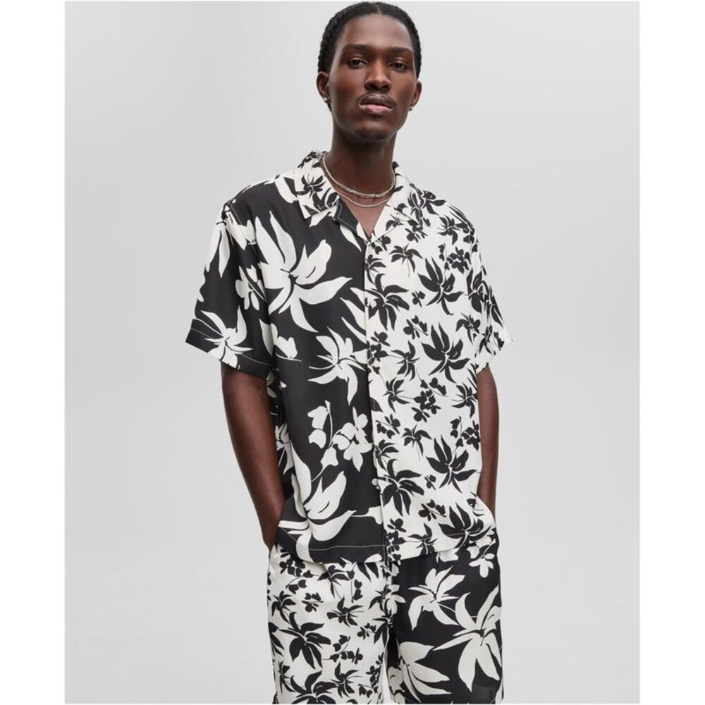 Mode Of One Mens Palm Reverse Splicing Button Up Shirt, NWT